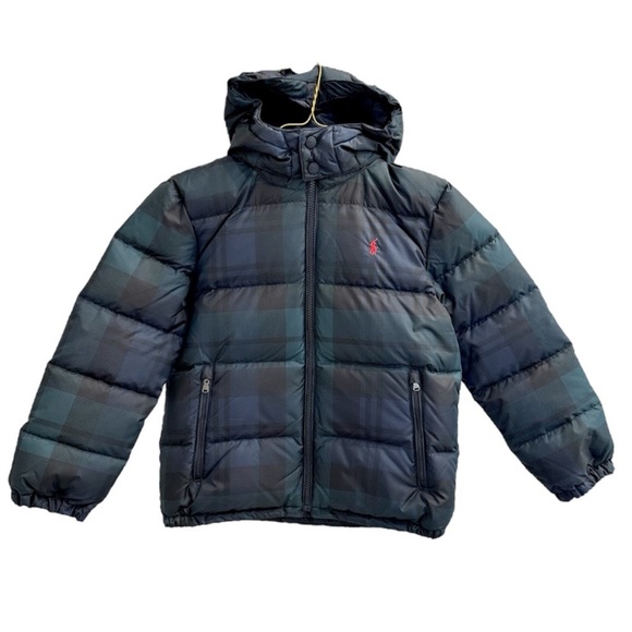 🥷🏿🥷🏿🥷🏿Polo Ralph Lauren Toddler Boys size-6 Plaid Blue Green Winter Jacket Coat - Picture 1 of 3
